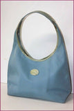 LONGCHAMP Sac Cabas Toile Enduite Souple Bleu Clair BE