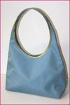 LONGCHAMP Sac Cabas Toile Enduite Souple Bleu Clair BE