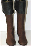 LOLA CRUZ Bottes Genoux Cuir Marron Foncé Doublées Cuir T 41 TTBE