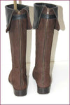 LOLA CRUZ Bottes Genoux Cuir Marron Foncé Doublées Cuir T 41 TTBE