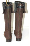 LOLA CRUZ Bottes Genoux Cuir Marron Foncé Doublées Cuir T 41 TTBE