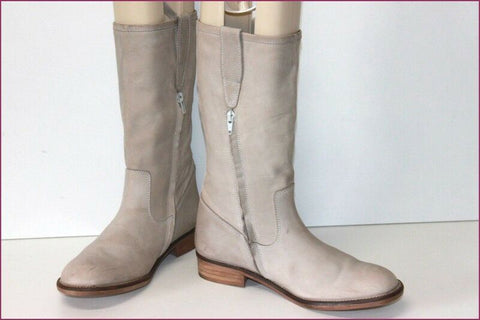 HIP Mi Bottes Cuir Gris Très Clair Doublées Cuir T 40