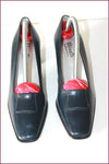 MINELLI Escarpins Vintage Tout  Cuir Bleu Nuit T 36 TBE