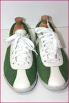 CALVIN KLEIN Jeans Baskets Quinten Cuir Vert et Blanc T 10.5 US / T 44 TBE