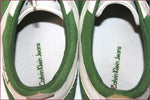 CALVIN KLEIN Jeans Baskets Quinten Cuir Vert et Blanc T 10.5 US / T 44 TBE