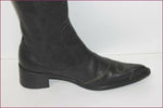 STEPHANE GONTARD Bottes Pointues Cuir Noir T 38 TBE