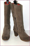 KARSTON Mi Bottes à Talons Daim Marron Taupe T 40 TBE