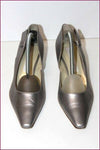 LINEA RAFFAELLI Escarpins Semi  Pointus Tout Cuir Gris Argenté T 38.5 BE