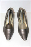 LINEA RAFFAELLI Escarpins Semi  Pointus Tout Cuir Gris Argenté T 38.5 BE