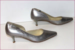 LINEA RAFFAELLI Escarpins Semi  Pointus Tout Cuir Gris Argenté T 38.5 BE