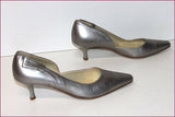 LINEA RAFFAELLI Escarpins Semi  Pointus Tout Cuir Gris Argenté T 38.5 BE