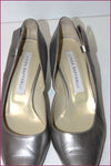 LINEA RAFFAELLI Escarpins Semi  Pointus Tout Cuir Gris Argenté T 38.5 BE