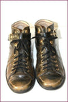 KESSLORD Sneakers  Cuir Marbré Marron et Bronze Doublées Cuir T 40 BE