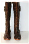 REQINS Bottes Cuir Fripé Marron Doublées Cuir T 40 BE