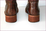 REQINS Bottes Cuir Fripé Marron Doublées Cuir T 40 BE