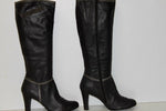 CAROLL Bottes à Talons Cuir Gris Doublées Cuir T 38 BE