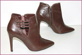 MINELLI Boots Pointues Cuir Marron foncé Doublées Cuir Talons Fins T 39