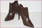 MINELLI Boots Pointues Cuir Marron foncé Doublées Cuir Talons Fins T 39