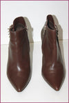 MINELLI Boots Pointues Cuir Marron foncé Doublées Cuir Talons Fins T 39