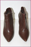 MINELLI Boots Pointues Cuir Marron foncé Doublées Cuir Talons Fins T 39