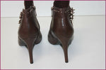 MINELLI Boots Pointues Cuir Marron foncé Doublées Cuir Talons Fins T 39