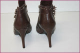 MINELLI Boots Pointues Cuir Marron foncé Doublées Cuir Talons Fins T 39
