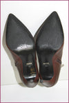 MINELLI Boots Pointues Cuir Marron foncé Doublées Cuir Talons Fins T 39
