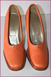 MYMA Escarpins Tout Cuir Orange Doublés Cuir T 35 TBE