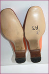 MYMA Escarpins Tout Cuir Orange Doublés Cuir T 35 TBE
