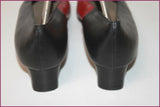 DONNA PIU Escarpins Tout Cuir Bicolore Marine et Rouge  Petits Talons T 42 TTBE