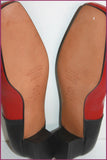 DONNA PIU Escarpins Tout Cuir Bicolore Marine et Rouge  Petits Talons T 42 TTBE