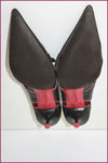 MARTINI OSVALDO Escarpins Pointus Tout Cuir Ajouré Noir T 38.5 TBE