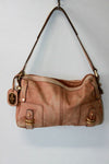 BCBG MAXAZRIA Sac Pochette Cuir Souple Beige Rosé Nuancé BE