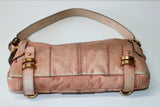 BCBG MAXAZRIA Sac Pochette Cuir Souple Beige Rosé Nuancé BE