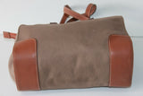 LE TANNEUR Petit Sac Shopping Toile Marron TBE
