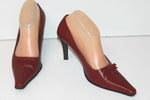 ELIZABETH STUART Escarpins Pointus Tout Cuir Rouge Très Foncé T 38 TTBE