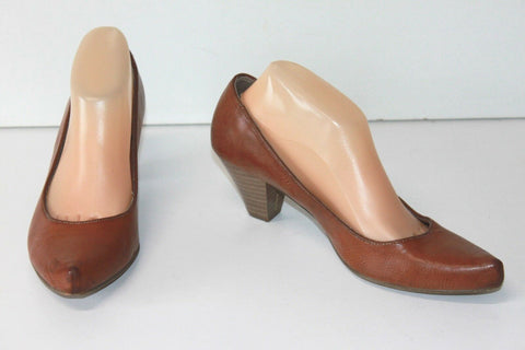 JENNIFER TAYLOR Escarpins Pointus Cuir Marron Petits Talons T 40 BE