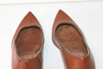 JENNIFER TAYLOR Escarpins Pointus Cuir Marron Petits Talons T 40 BE