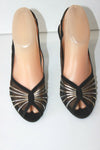 EVELIN'S Shoes PARIS NICE Escarpins Toile Ajourée Noire T 5.5 / 36.5 TBE