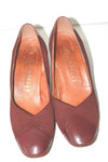 ISABELLE Escarpins Vintage Bimatières Cuir et Daim Bordeaux T 5A / 38 TBE