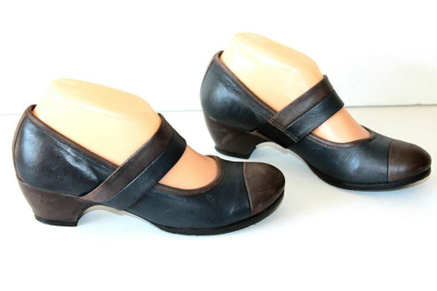 KICKERS Escarpins à Sangles Elastiquées Cuir Bicolore T 38 TTBE