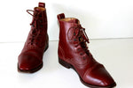 CAREL Bottines Boots à Lacets Tout Cuir Bordeaux T 36 TBE