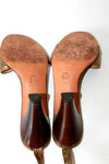 SARTORE Sandales à Talons Tout Cuir Bronze Lanière Chevilles T 6.5 / 39 BE