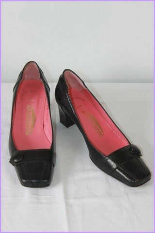 Escarpins SAGONE Par Yves De Beaumont Cuir Noir T 32 TBE