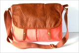MONOPRIX AUTRE TON Sac Besace Toile Coton Orange Clair TBE