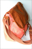 MONOPRIX AUTRE TON Sac Besace Toile Coton Orange Clair TBE