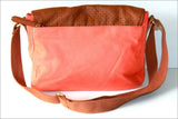 MONOPRIX AUTRE TON Sac Besace Toile Coton Orange Clair TBE