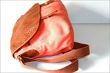 MONOPRIX AUTRE TON Sac Besace Toile Coton Orange Clair TBE