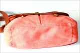 MONOPRIX AUTRE TON Sac Besace Toile Coton Orange Clair TBE
