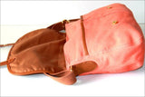 MONOPRIX AUTRE TON Sac Besace Toile Coton Orange Clair TBE